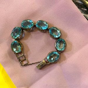 Silpada sterling silver aqua glass bracelet